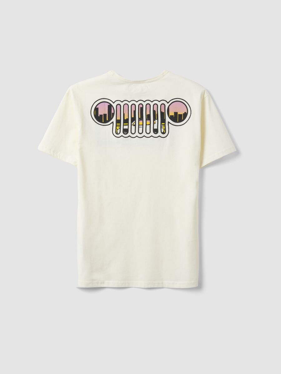 Children's white pure cotton T-shirt with regular fit and print_1