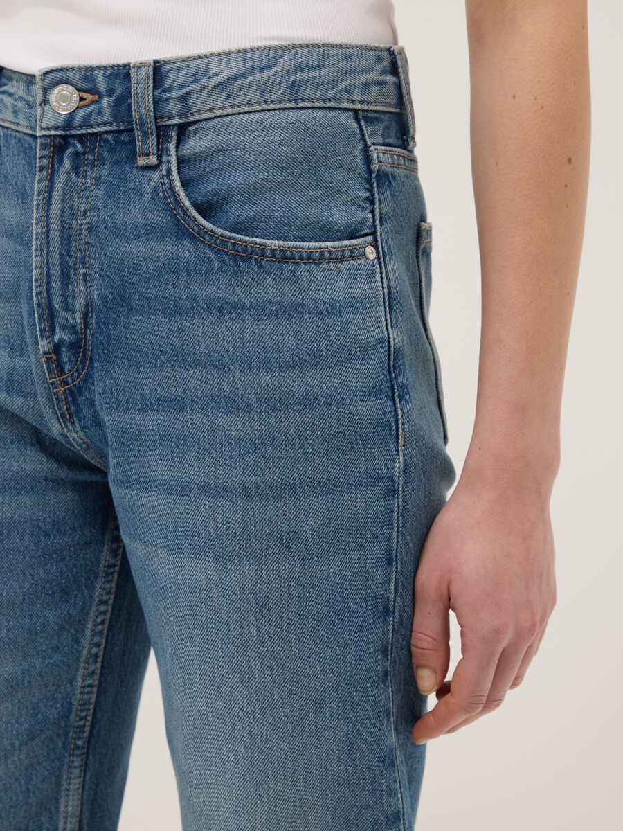 Regular Fit Blue Denim Jeans in Pure Cotton_3