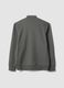 Grey full-zip piqu&eacute; sweatshirt in stretch fabric with ribbed collar_2