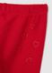 Red cotton slim-fit leggings for girls with prints_2