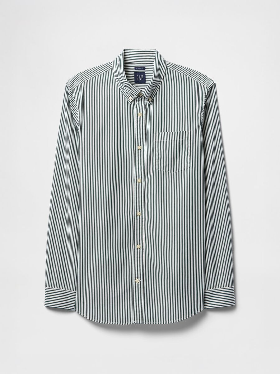 Green and white striped GAP shirt_3