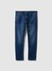 Blue Stretch Denim Slim Fit Cotton Jeans_4