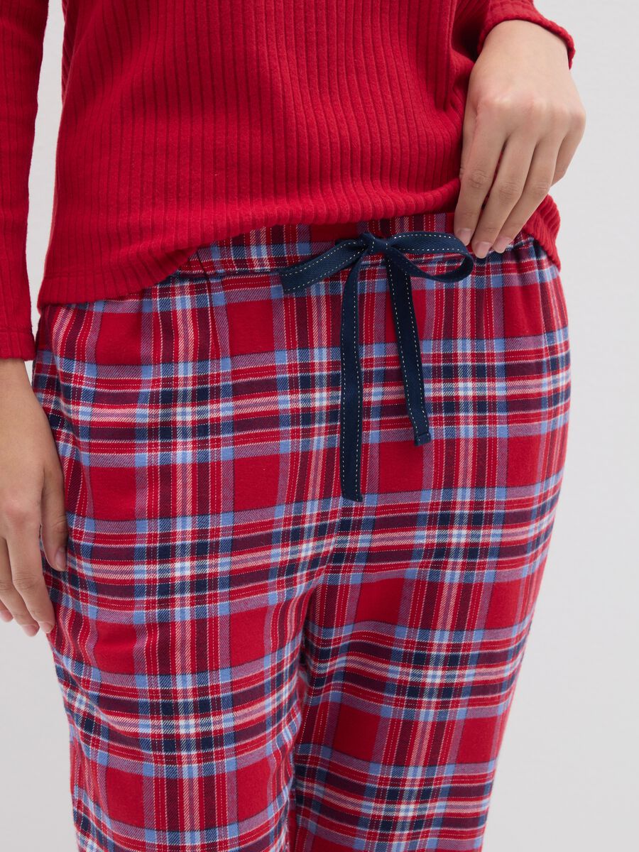 Multicoloured check flannel pyjama trousers - regular fit_3