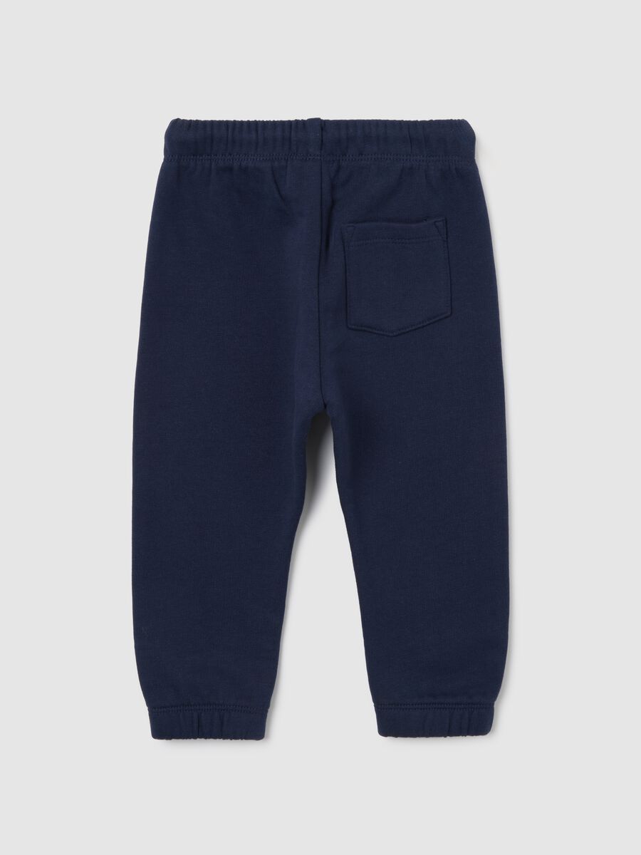 Children's trousers in pure blue cotton regular fit_1