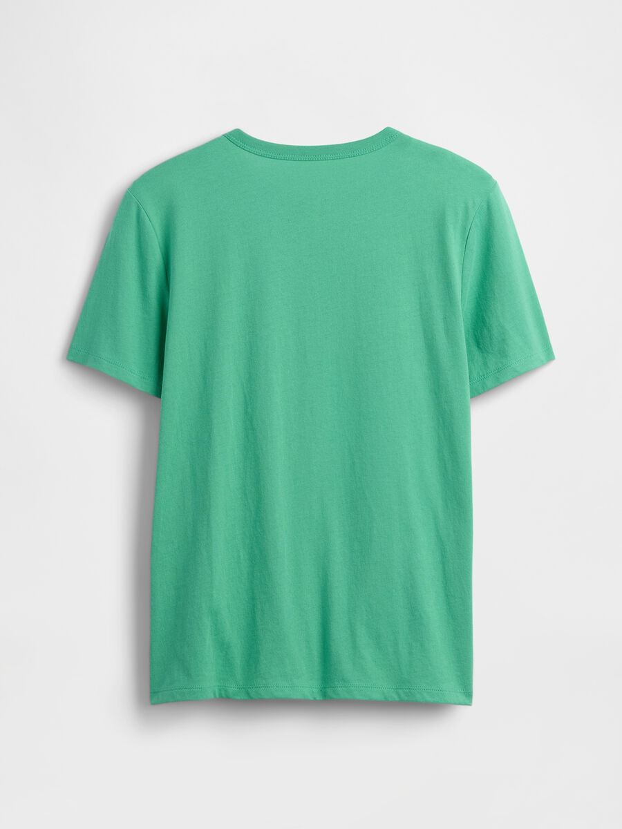 T-shirt in puro cotone verde da bambino regular fit con logo_1