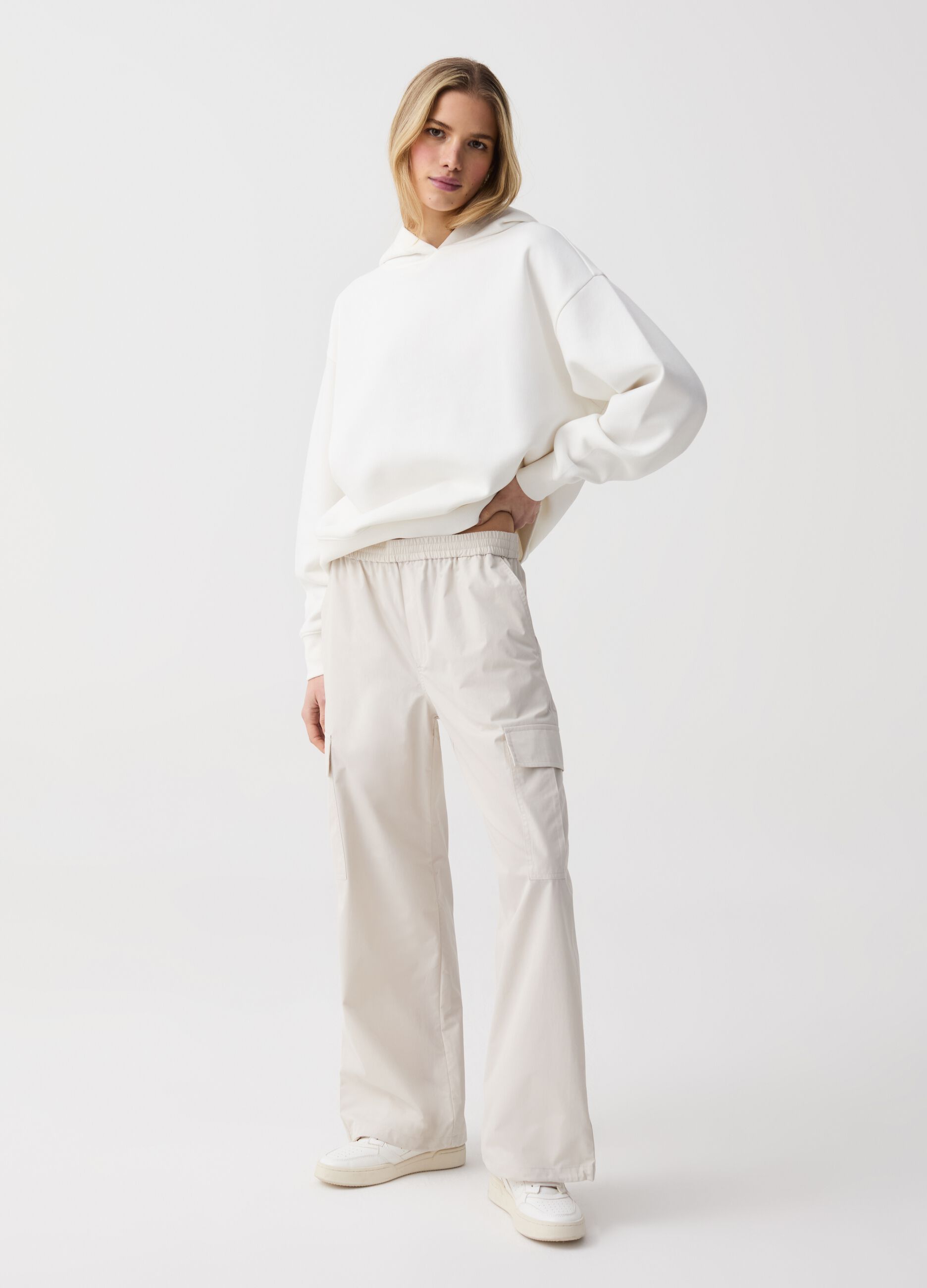 Cargo trousers in poplin