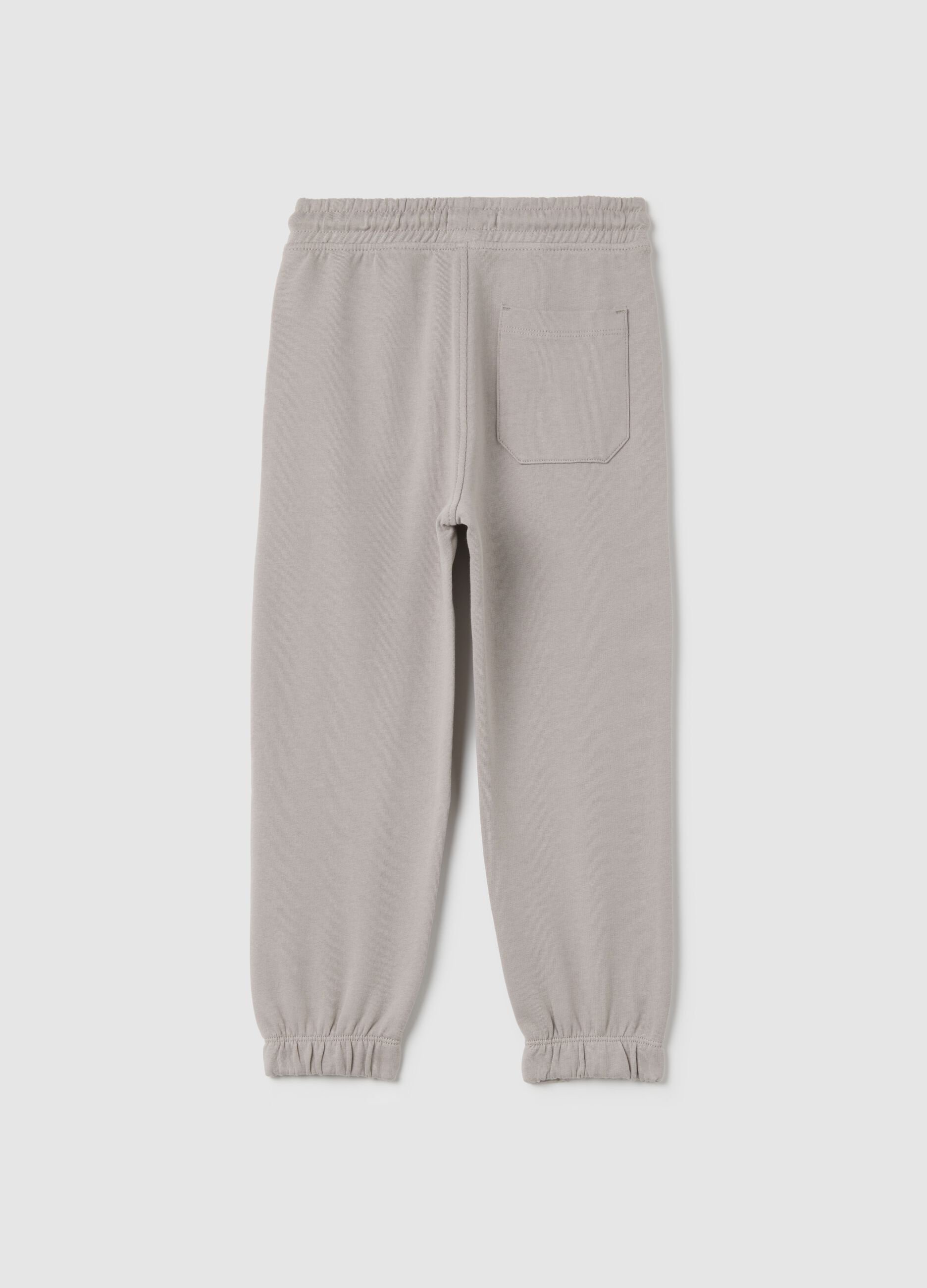 Children's grey cotton jogger trousers regular fit