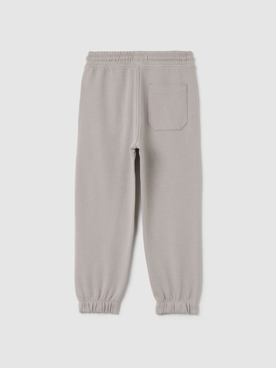 Children's grey cotton jogger trousers regular fit_1