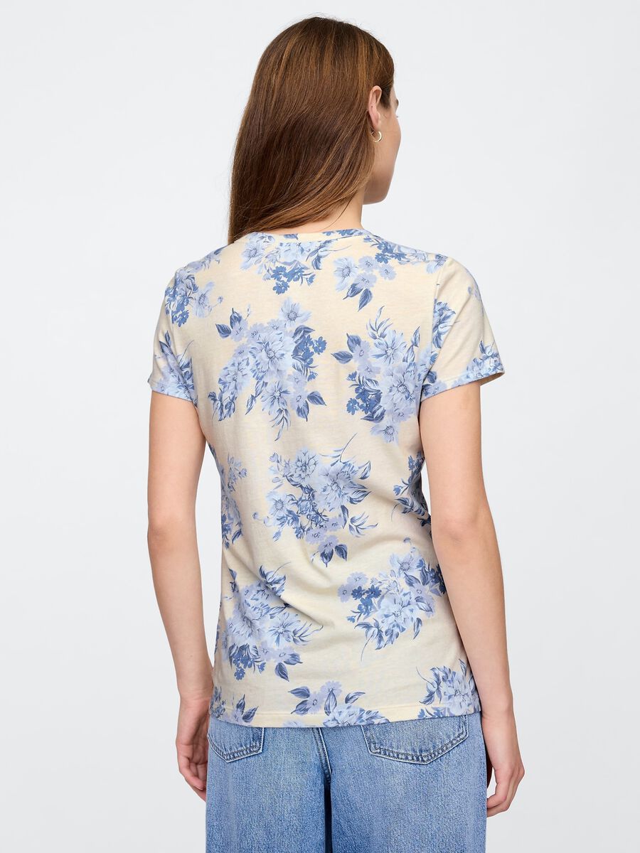 Short-sleeve T-shirt with Gap logo and floral print_1
