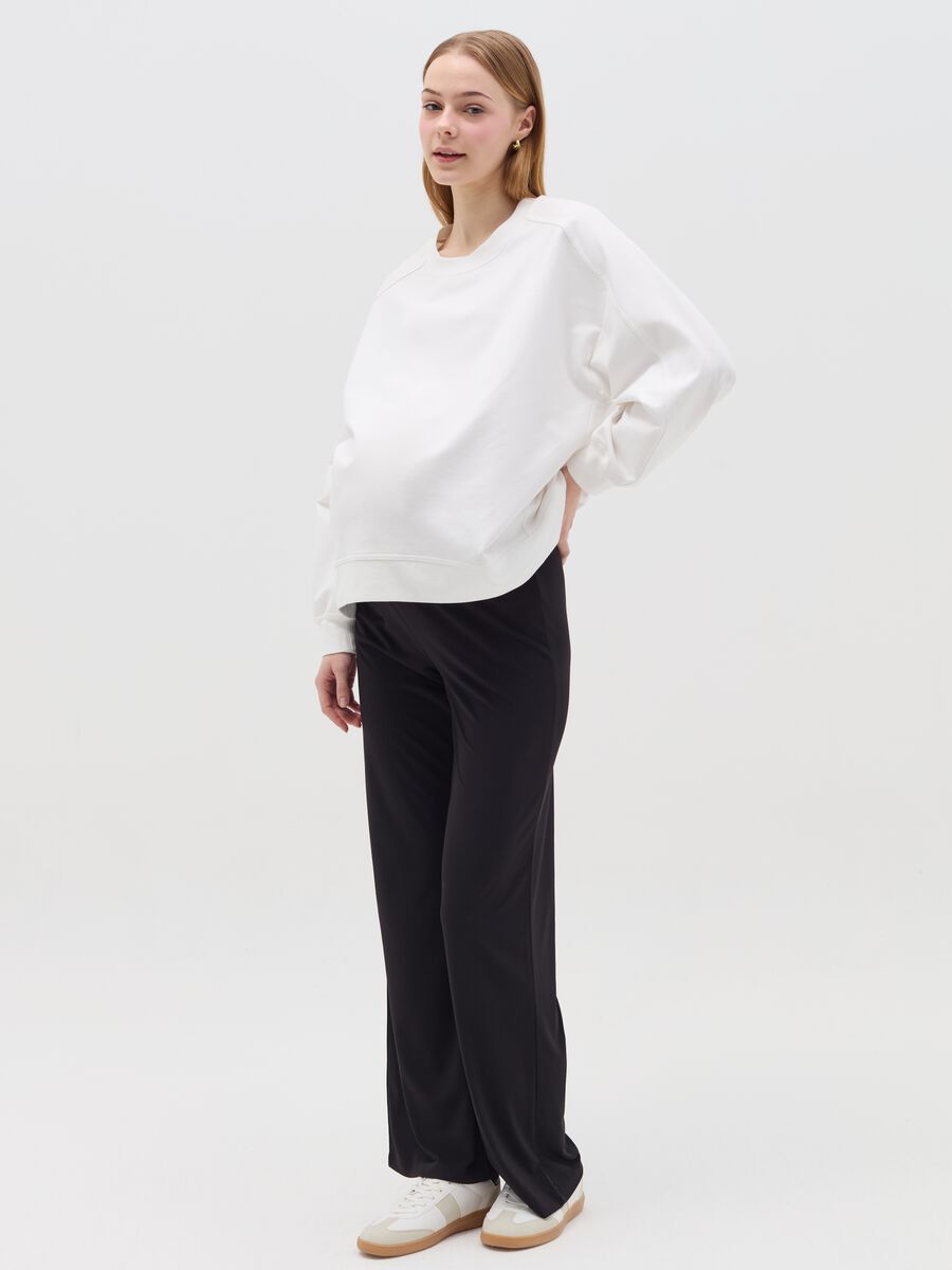 Solid colour maternity trousers_0