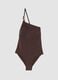 Brown one-shoulder swimsuit in stretch fabric_4