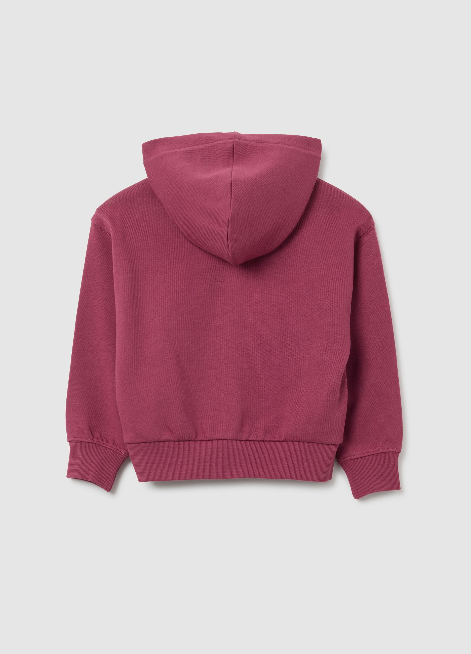 Girls' pink pure cotton hoodie regular fit