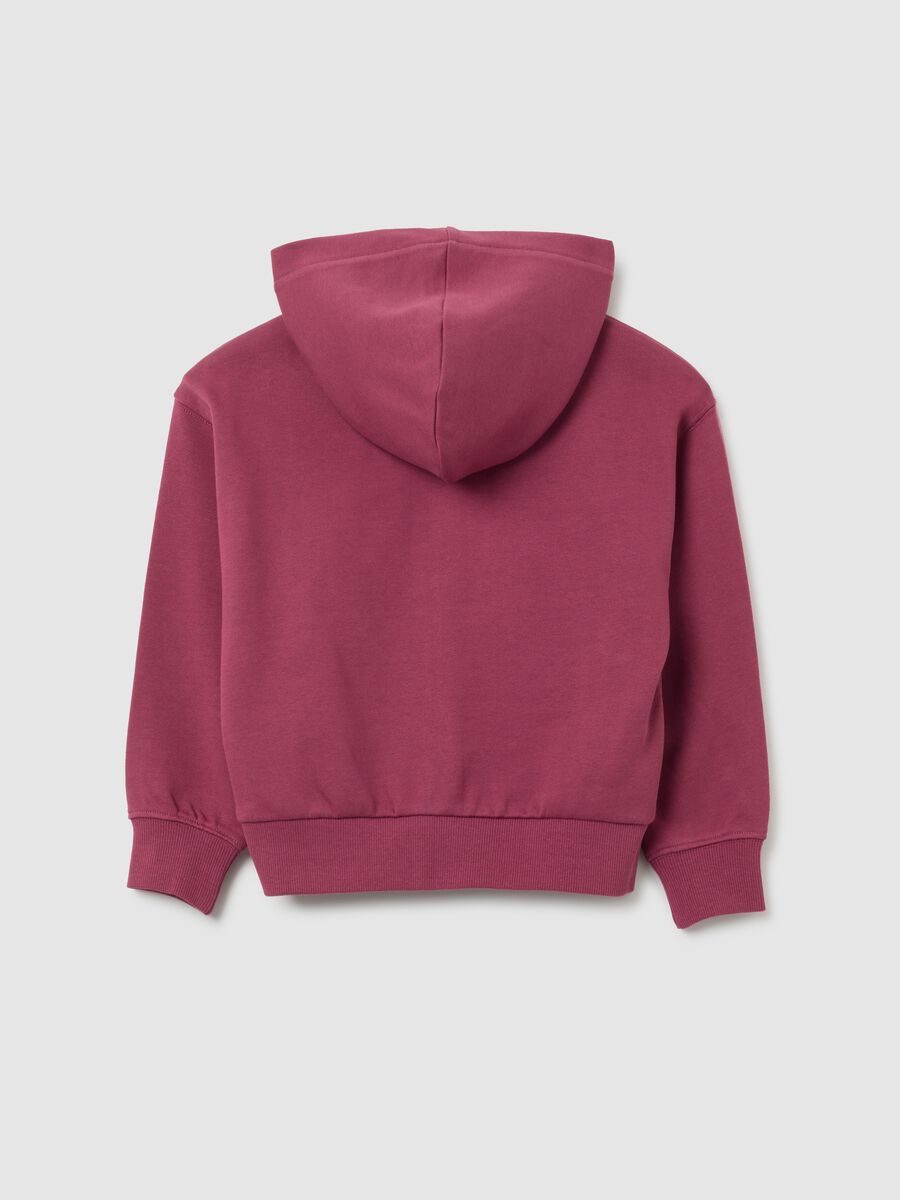 Girls' pink pure cotton hoodie regular fit_1