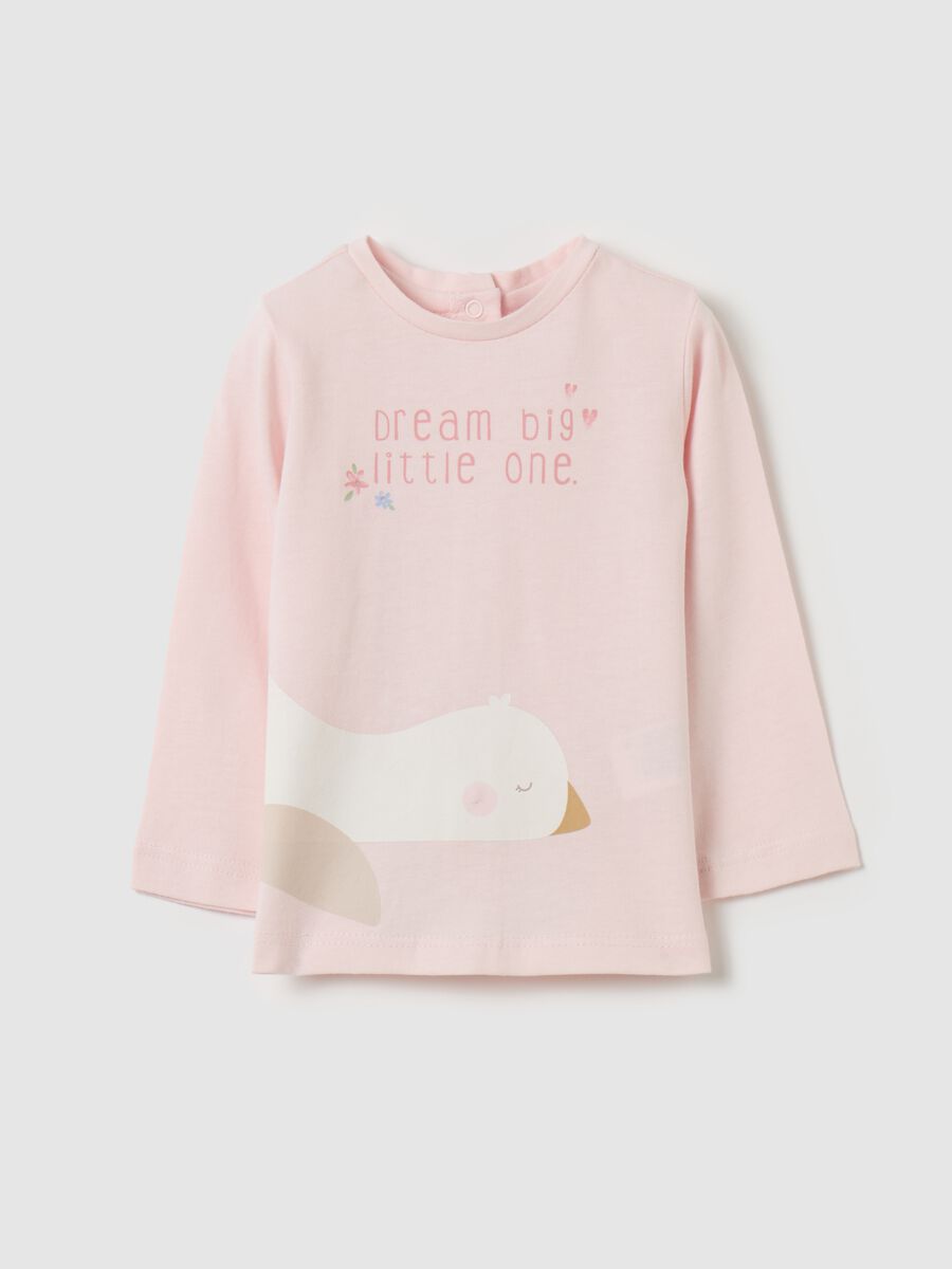 T-shirt a maniche lunghe con stampa_0