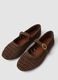 Brown woven leather ballet flats_1