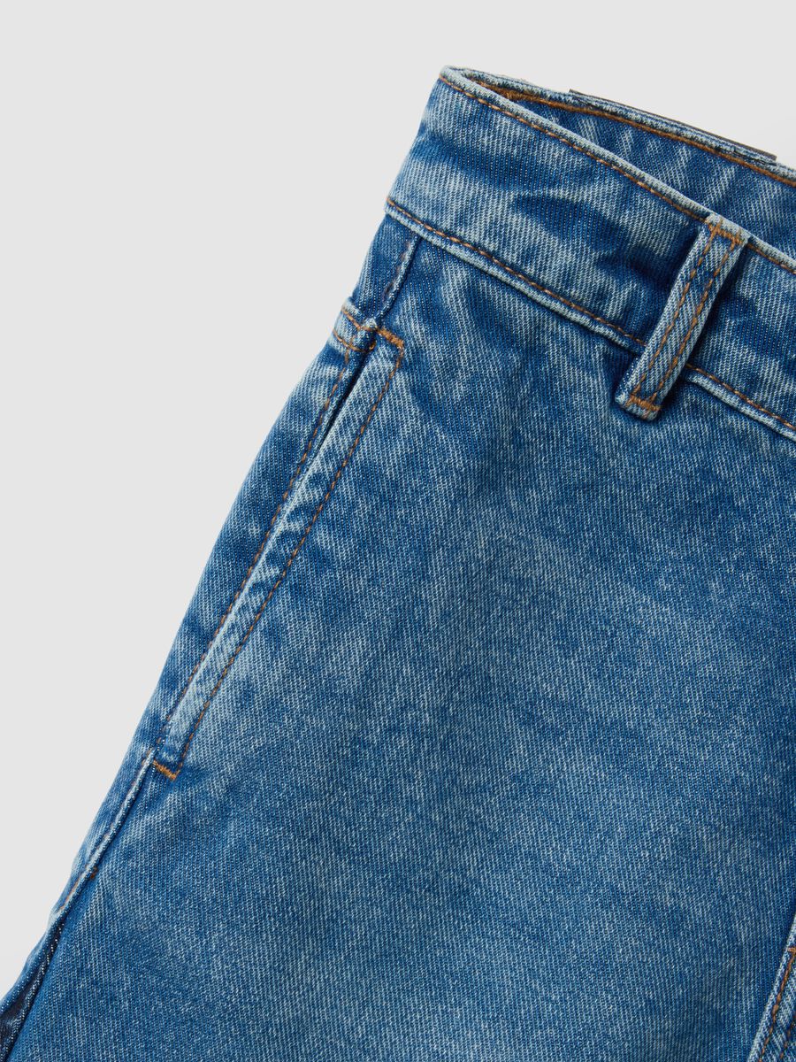 Girls' Wide Leg Blue Pure Cotton Jeans_3
