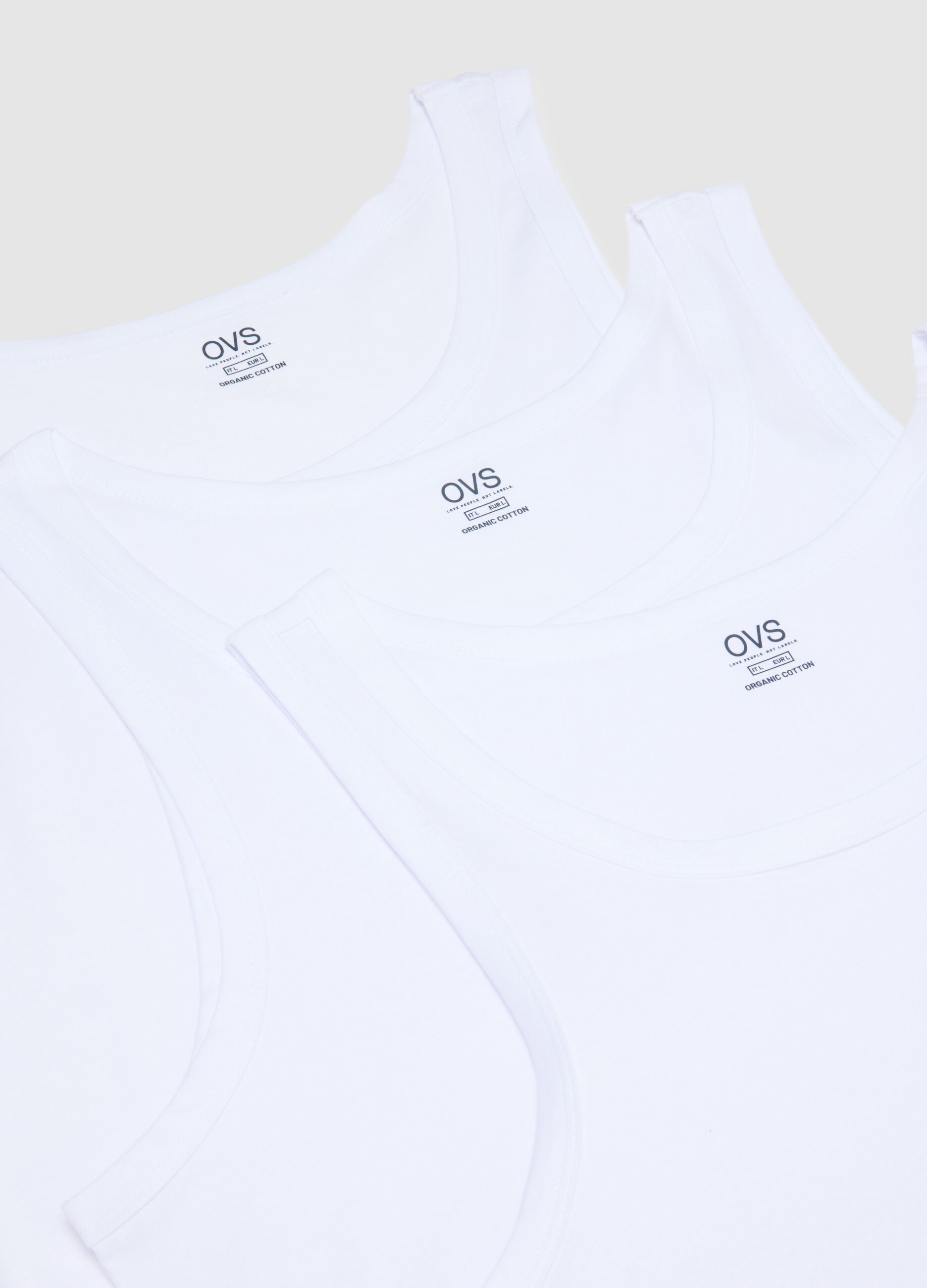 White Cotton Tank Top Tripack Regular Fit