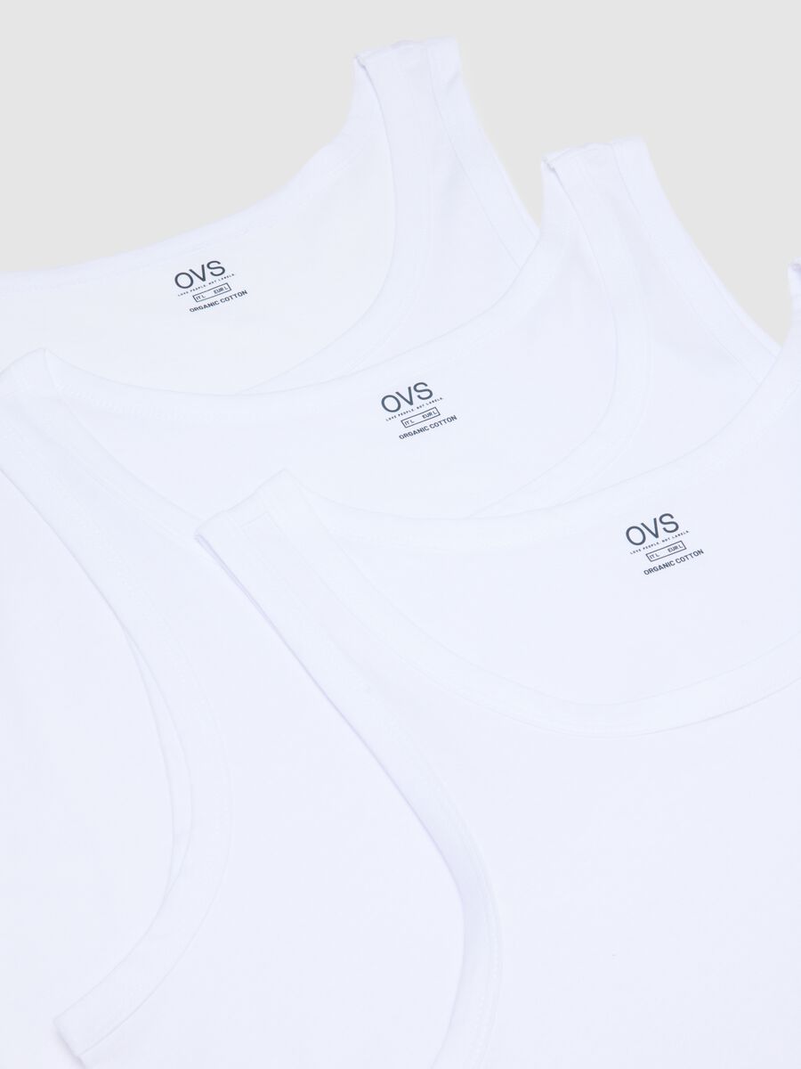 White Cotton Tank Top Tripack Regular Fit_0