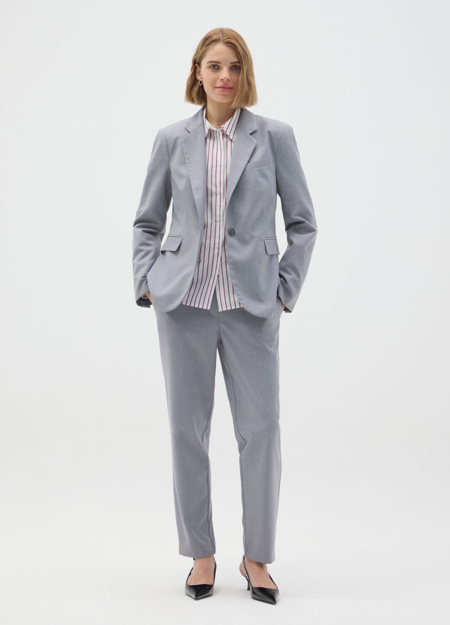 Grey Regular Fit Blazer