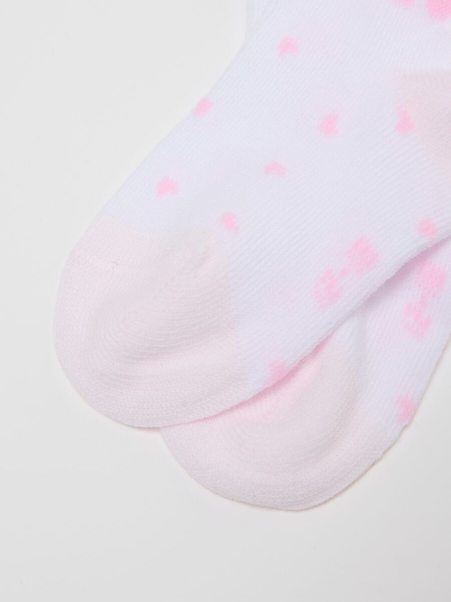 Bipack calze corte in misto cotone multicolor da neonata con fiori_2