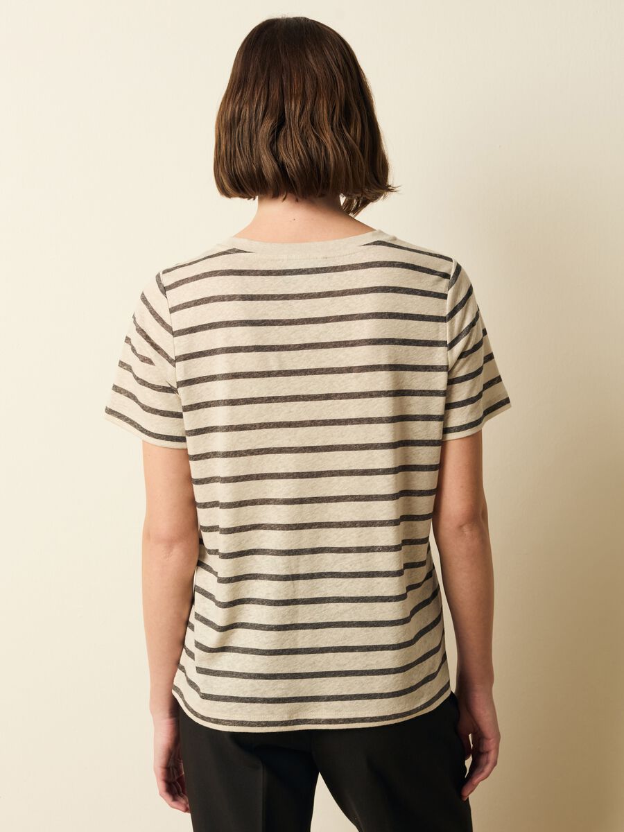 Striped T-shirt in linen blend_3