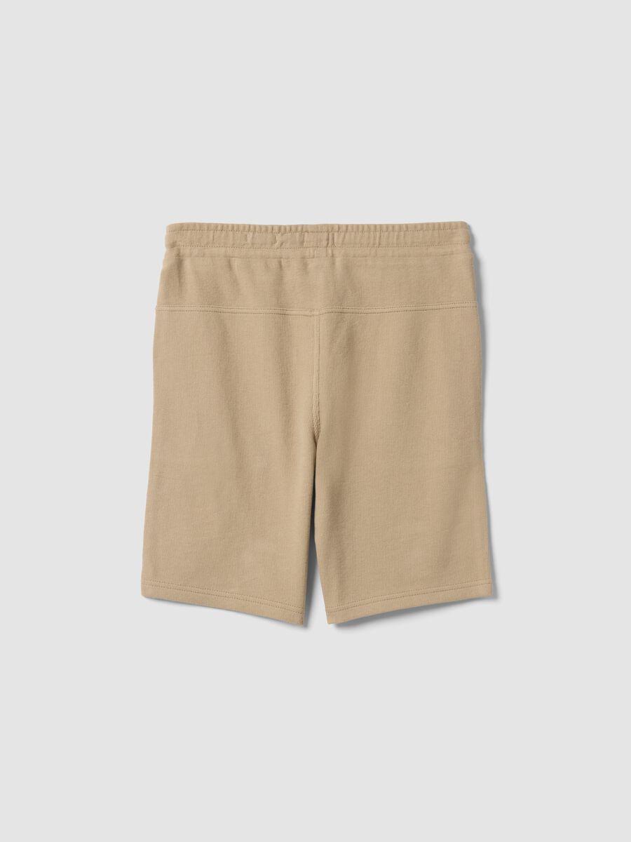 Boy's regular fit beige pure cotton shorts_4
