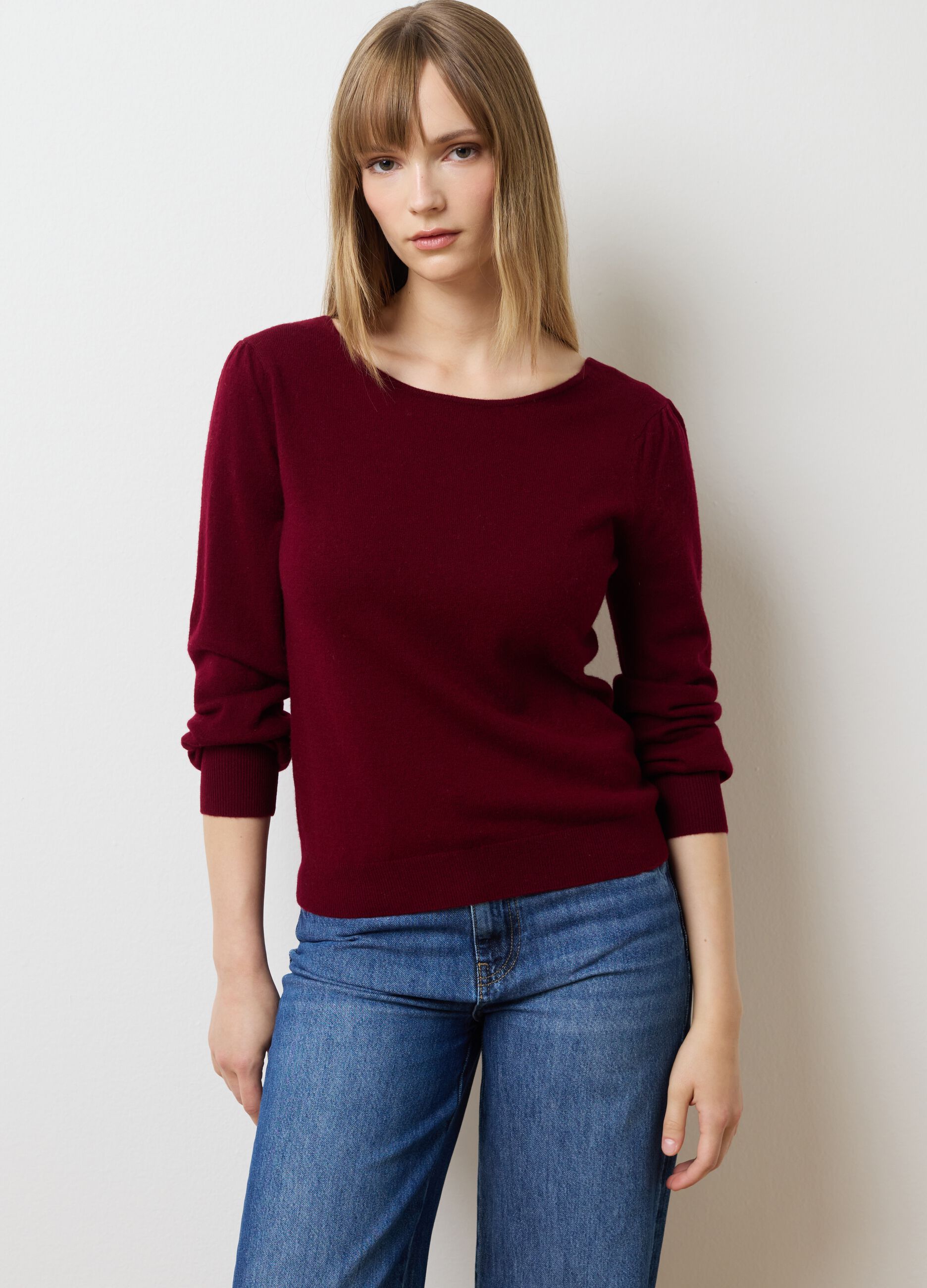 Maglione in pura lana rossa regular fit