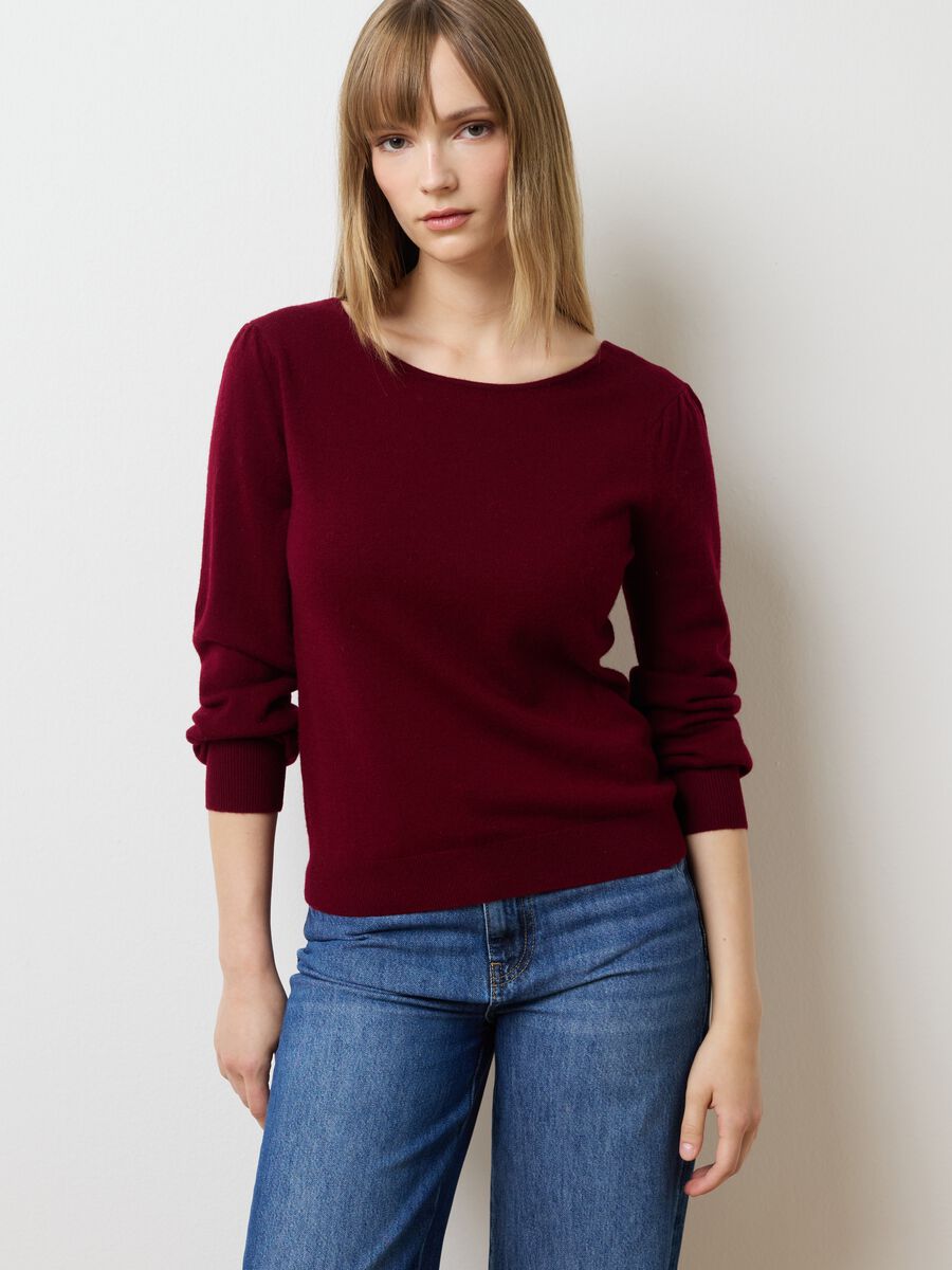Maglione in pura lana rossa regular fit_1