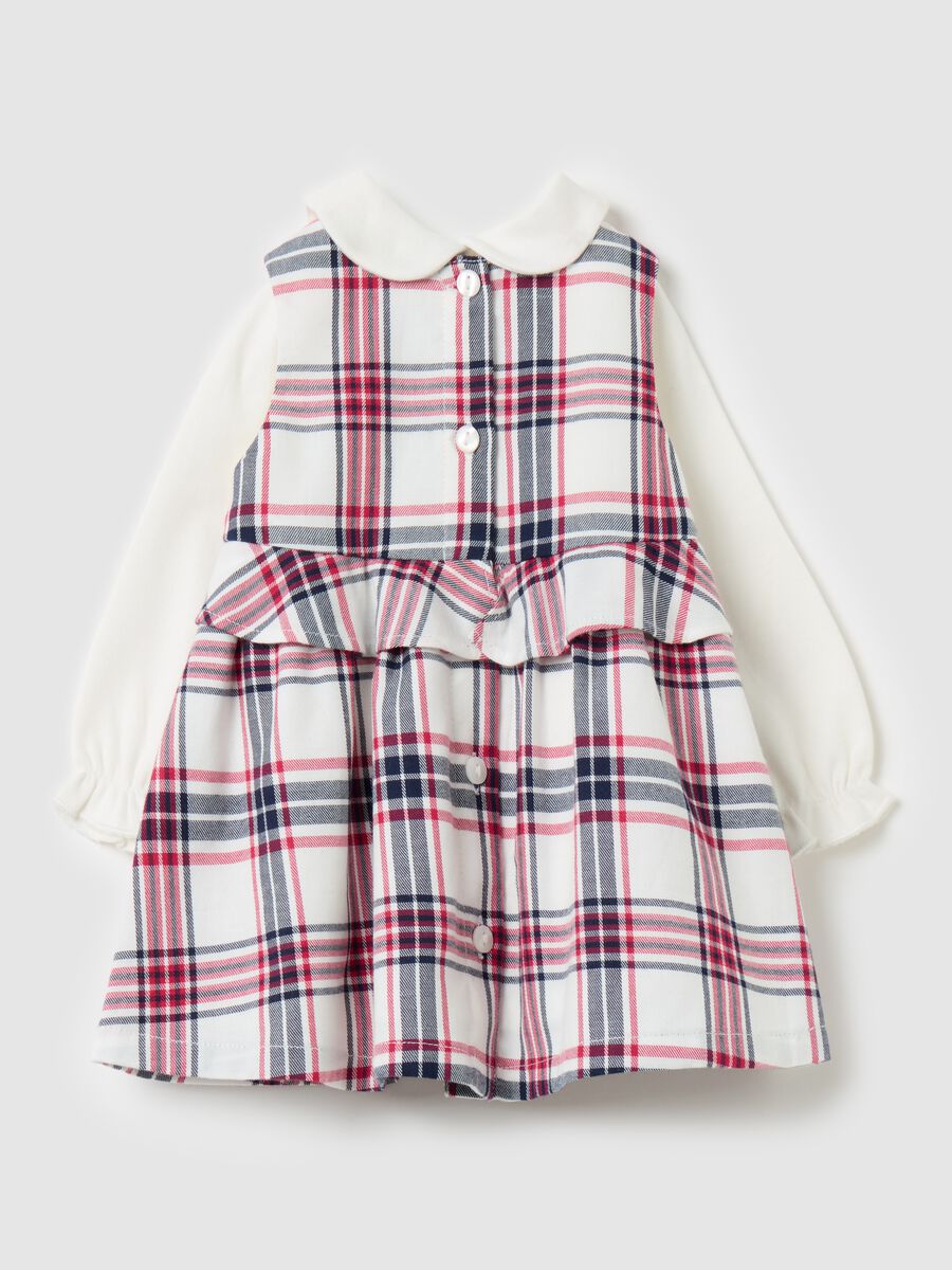 T-shirt and sleeveless dress set with check pattern_1