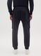 Blue cotton blend trousers with cargo pockets_3