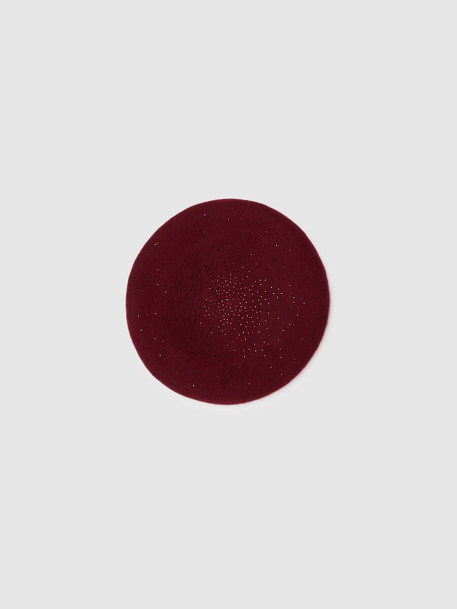 Girls' Red Wool Blend Beret_1