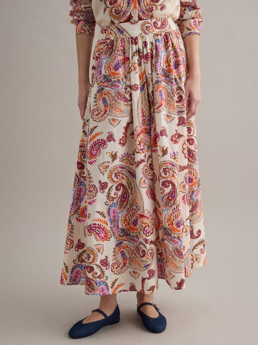 Multicoloured pure cotton maxi skirt_2