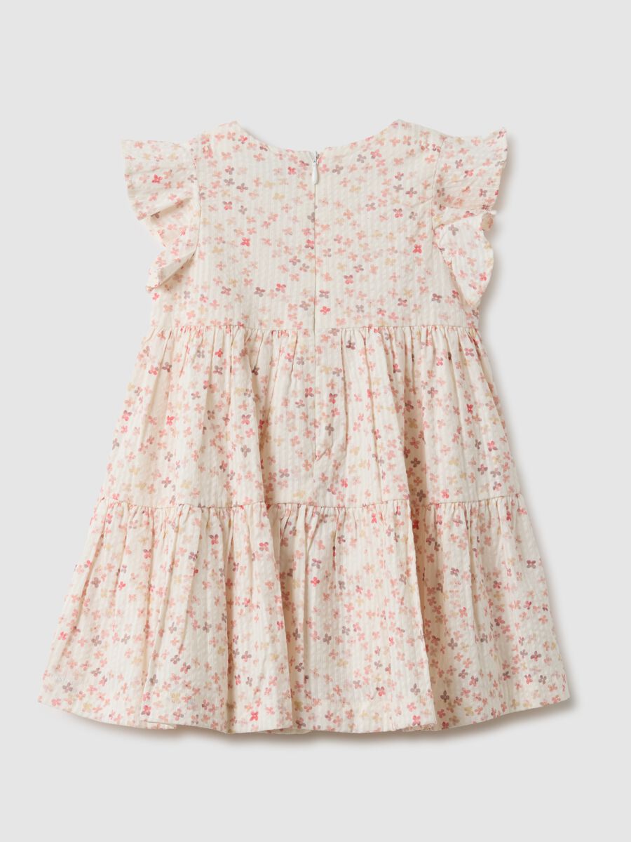 Multicolour pure cotton dress for girls, regular fit with flowers_1