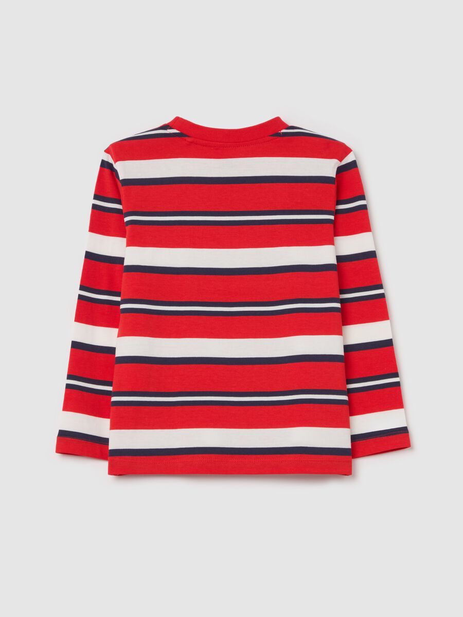 T-shirt a maniche lunghe in cotone a righe _1