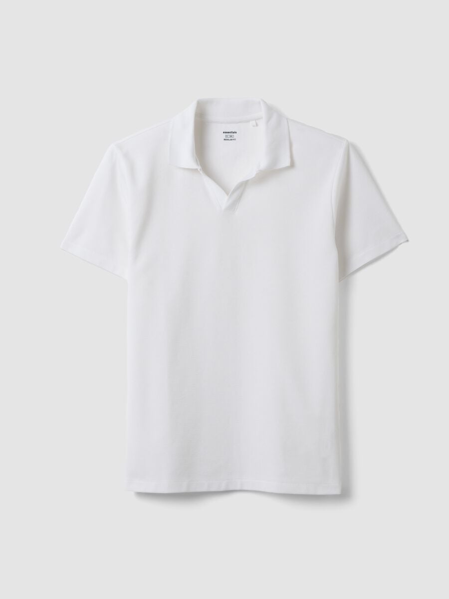 White stretch cotton polo shirt_4