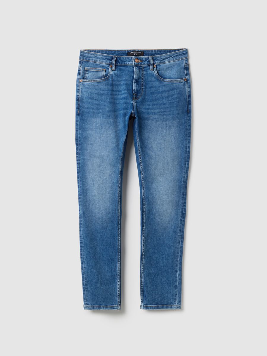 Blue Stretch Cotton Skinny Fit Jeans_4