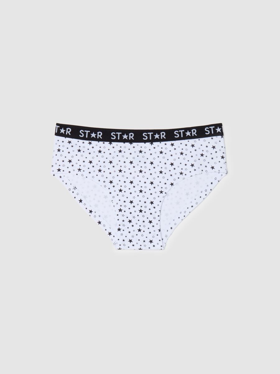 Culotte in cotone stretch con stampa stelle _0