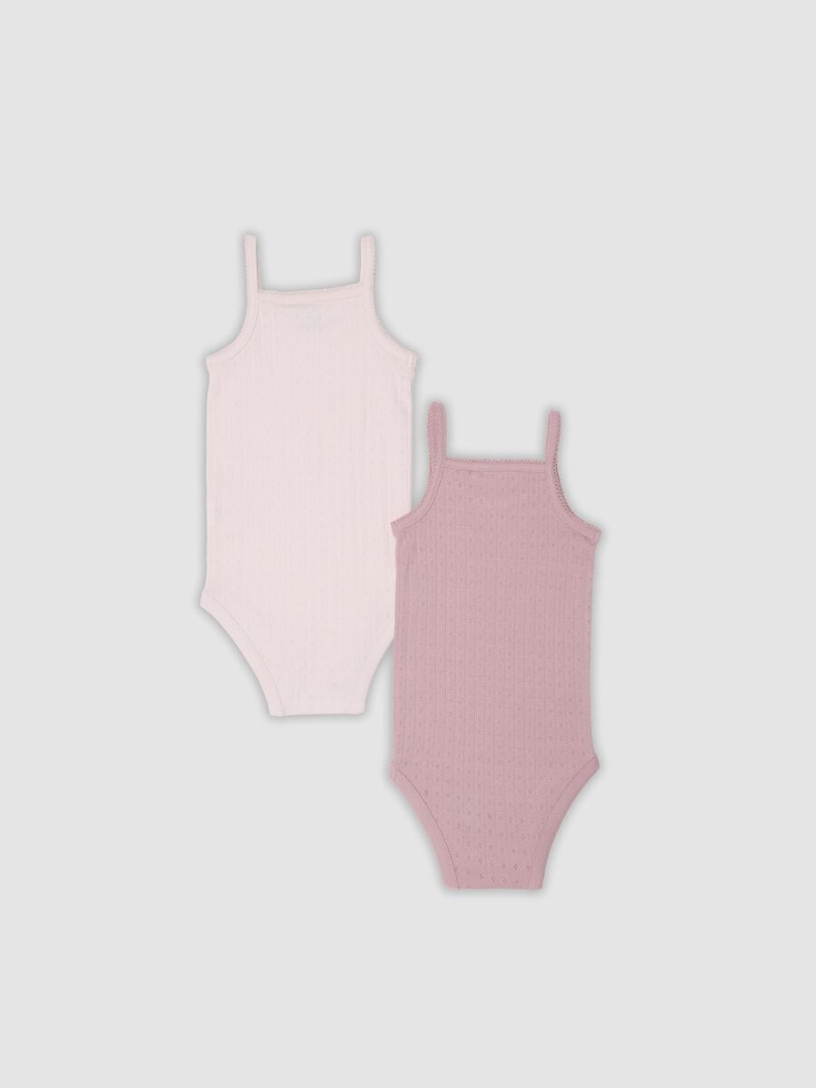 Bipack di body rosa in puro cotone organico per neonata e bimba_1