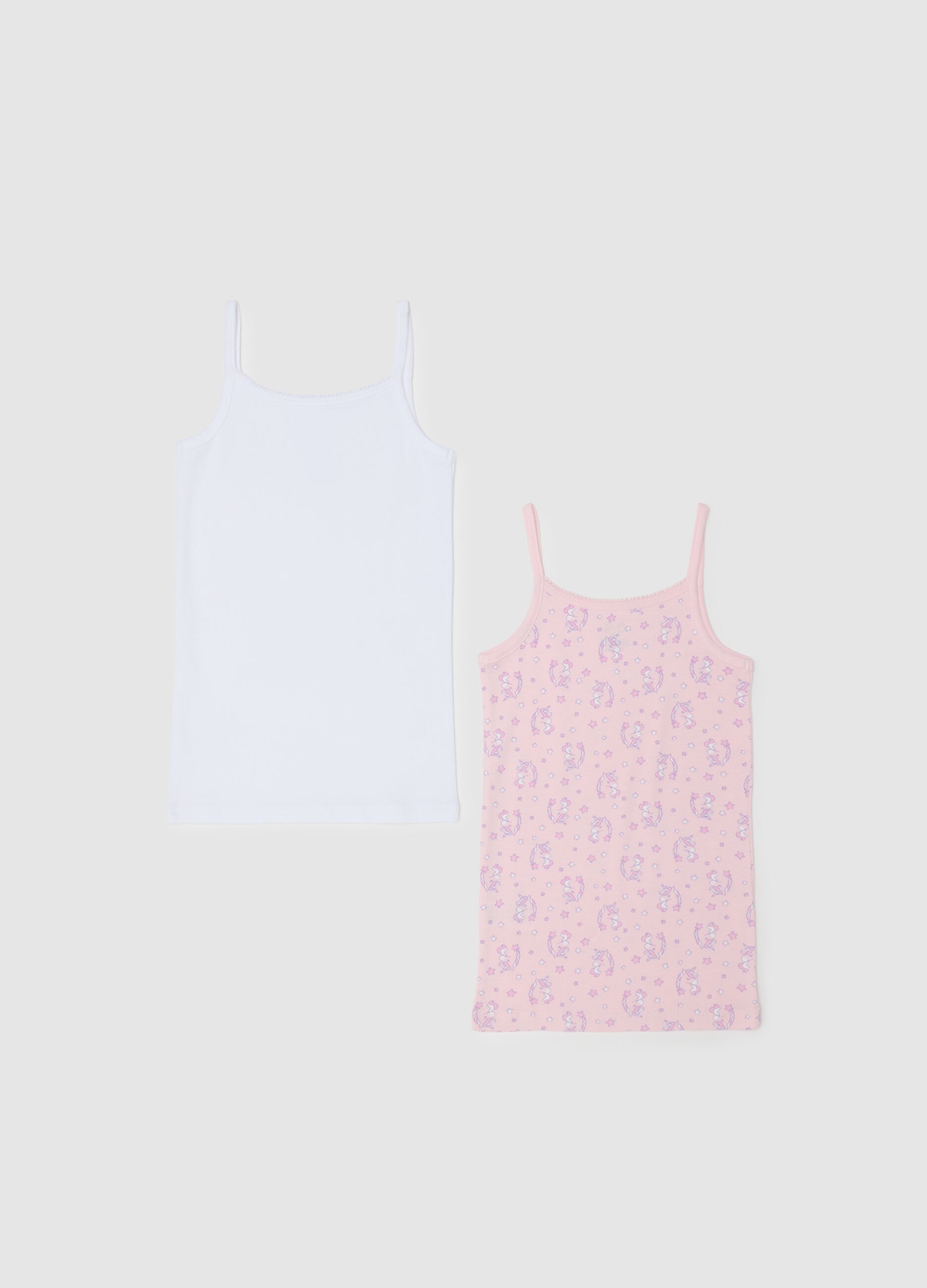 Girls' Pure Cotton Multi-colour Vest Twin Pack