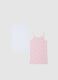 Girls' Pure Cotton Multi-colour Vest Twin Pack_1