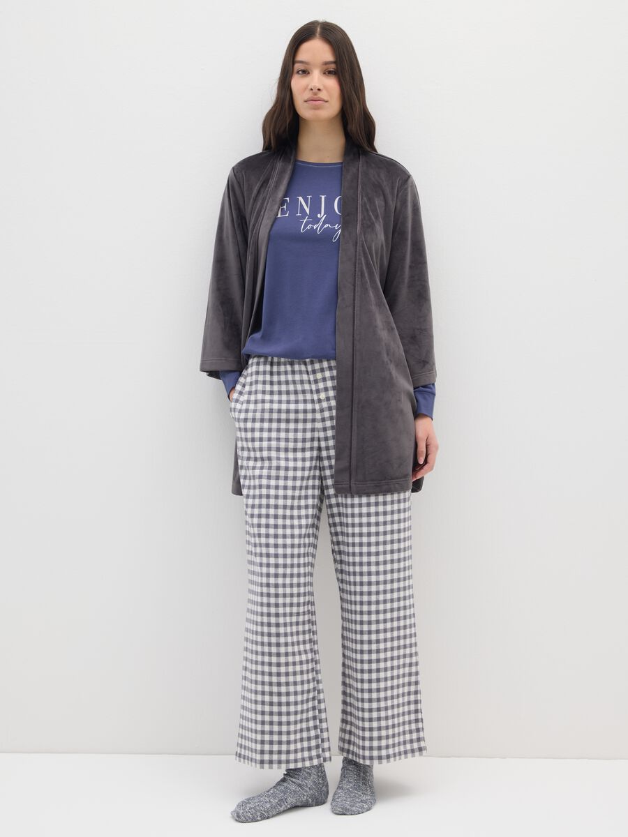 Grey stretch chenille robe_0