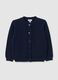 Girls' blue pure cotton cardigan with regular fit_0
