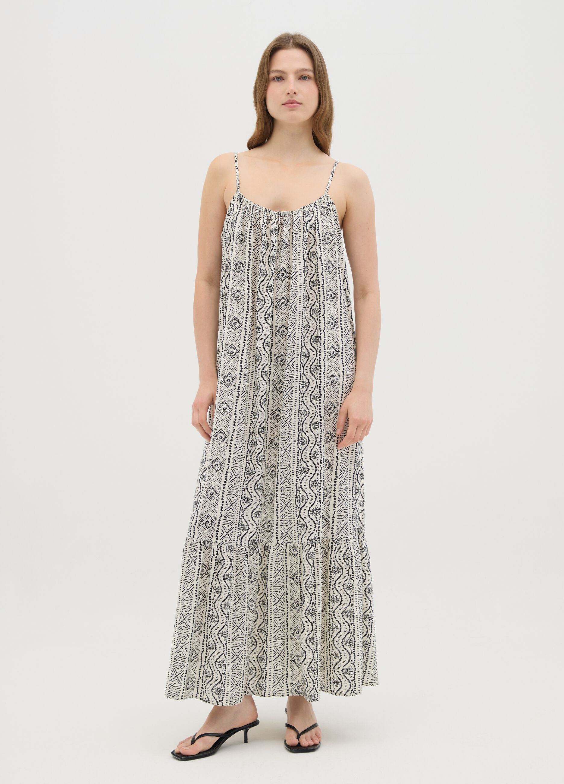 Women's Long Dress in Multicolour Viscose Wide Fit