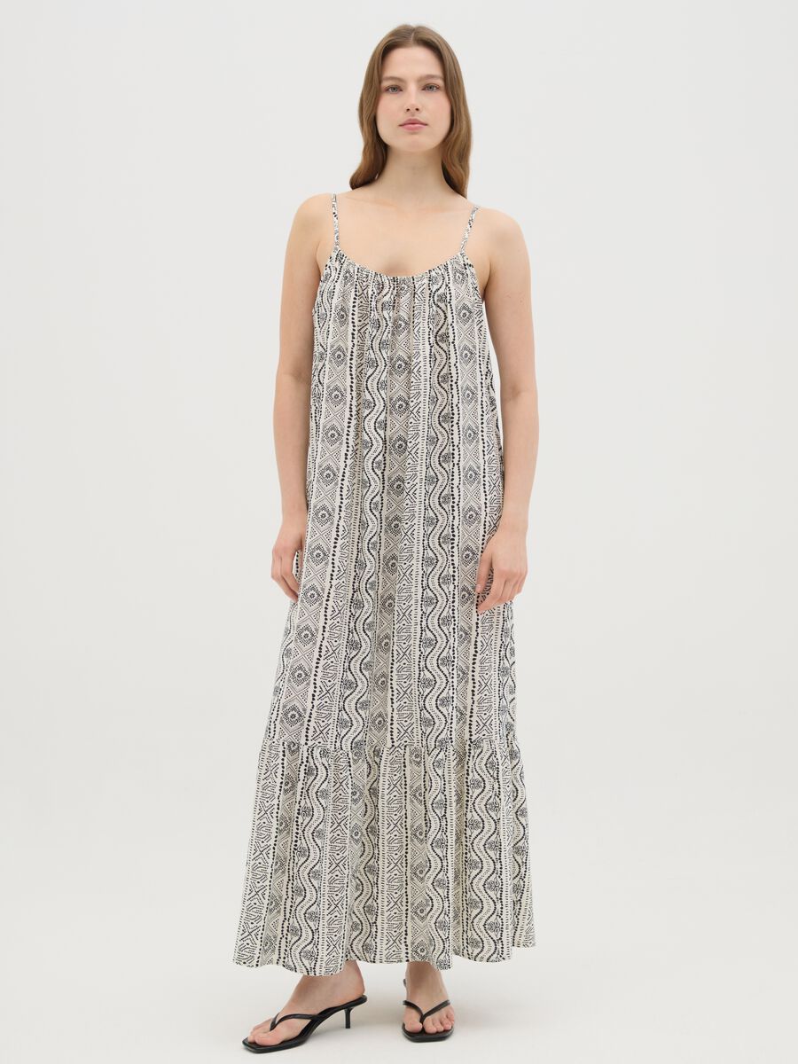 Women's Long Dress in Multicolour Viscose Wide Fit_0