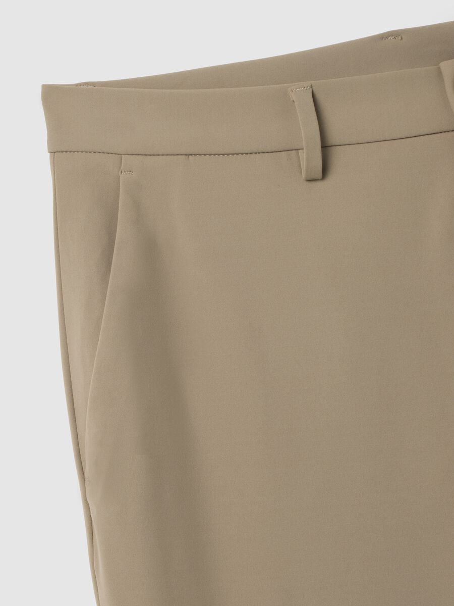 Beige slim fit trousers in stretch fabric_5