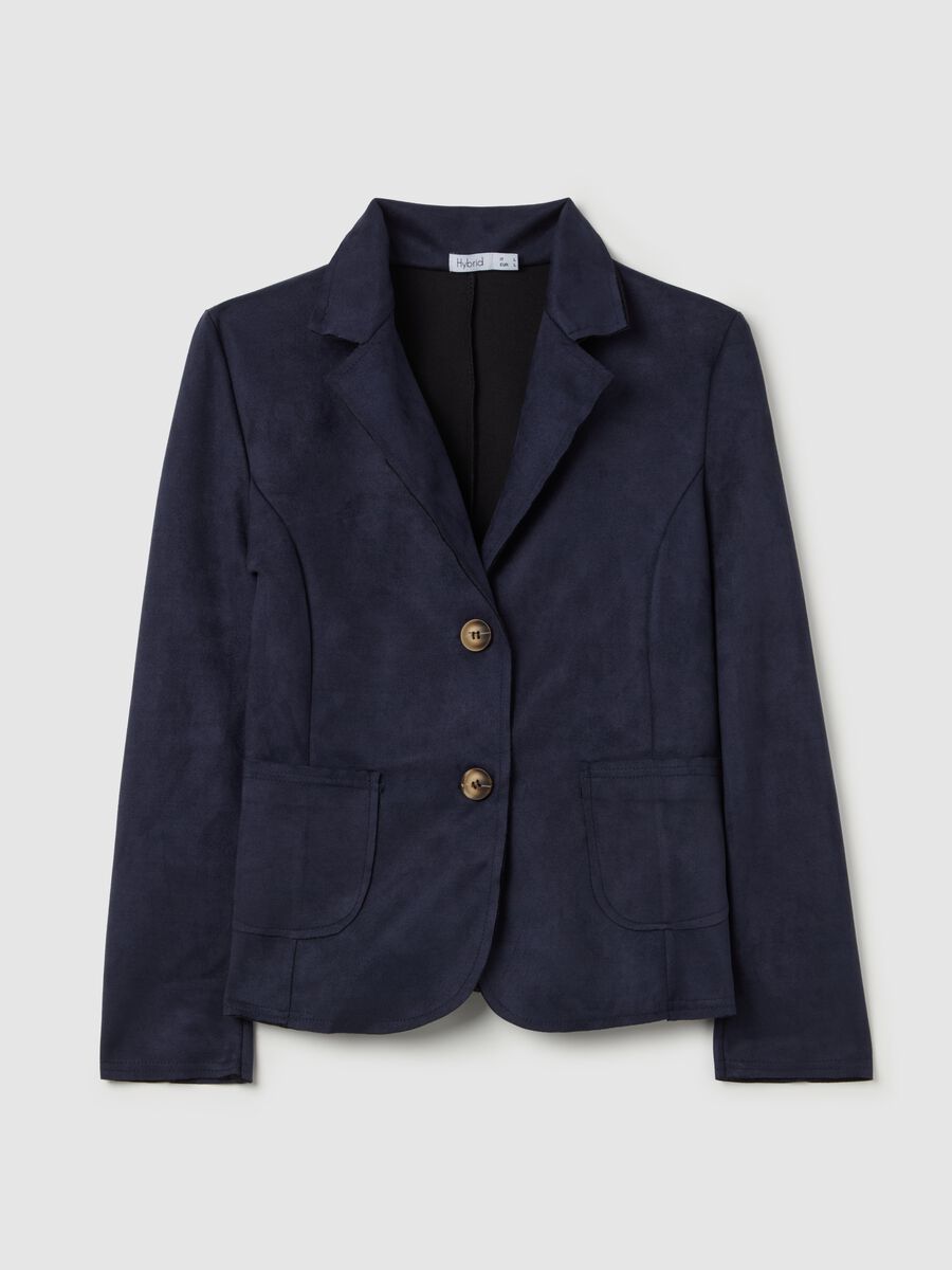 Single-breasted suede blazer_4