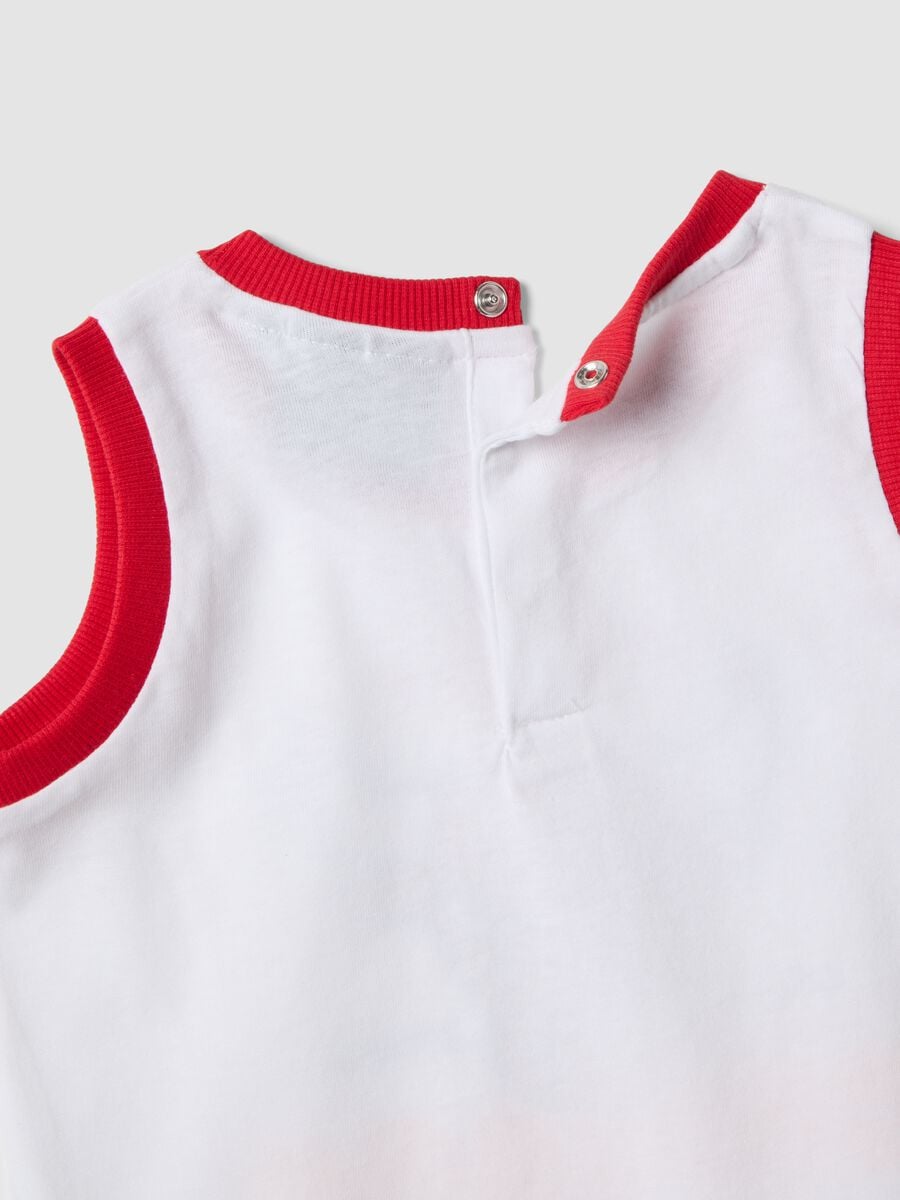 White pure cotton printed vest for baby boy, regular fit_2