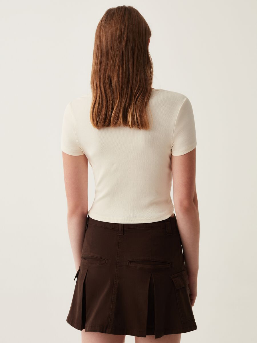 T-shirt cropped a costine scollo serafino_2