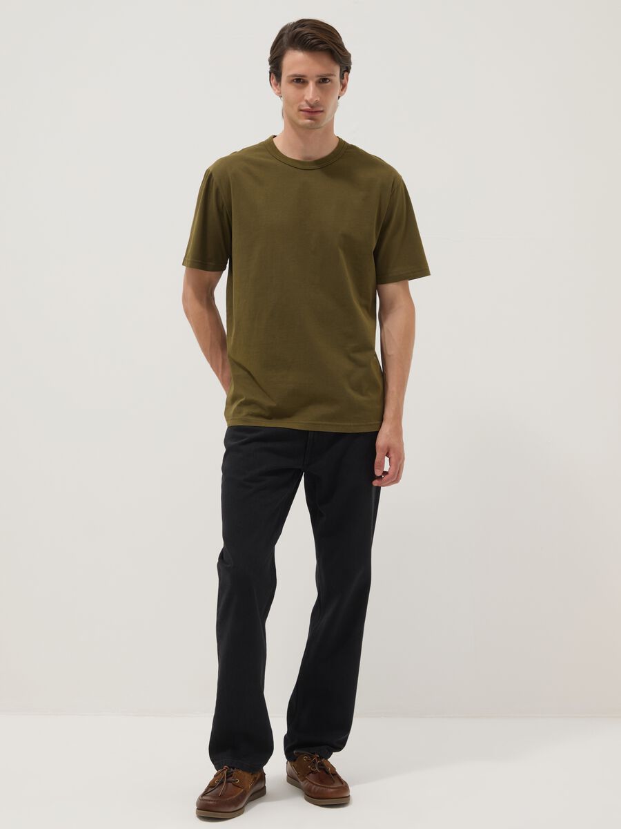 T-shirt verde in puro cotone relaxed fit_1