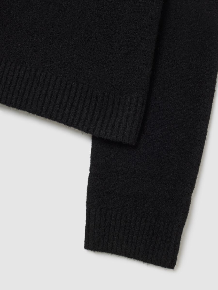Maglione a collo alto nero regular fit_1